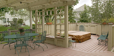 patio for hot tub